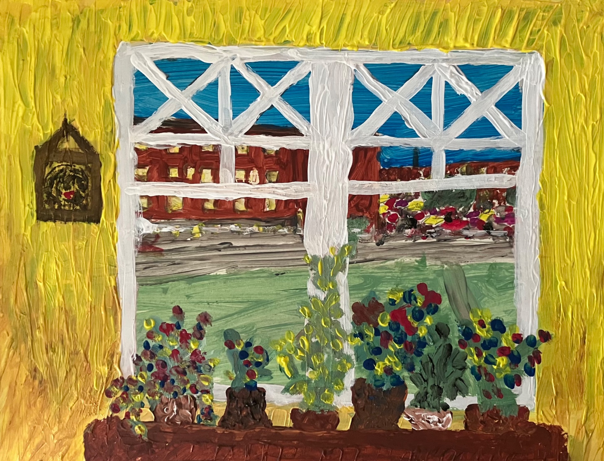 The studio window. acrylic on paper 2025