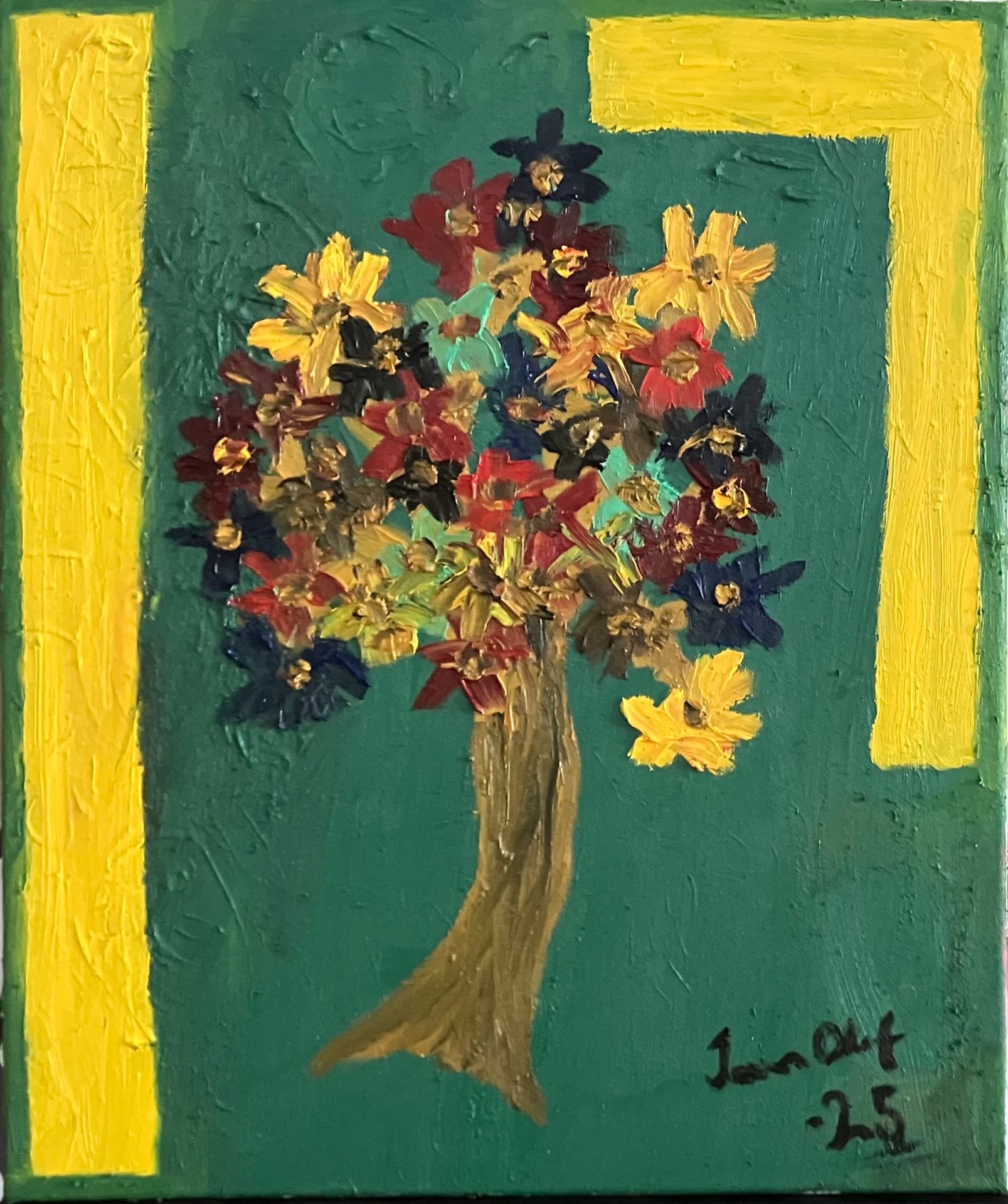 Jan Olof, Flower Colors 2025, oil on canvas 46x55